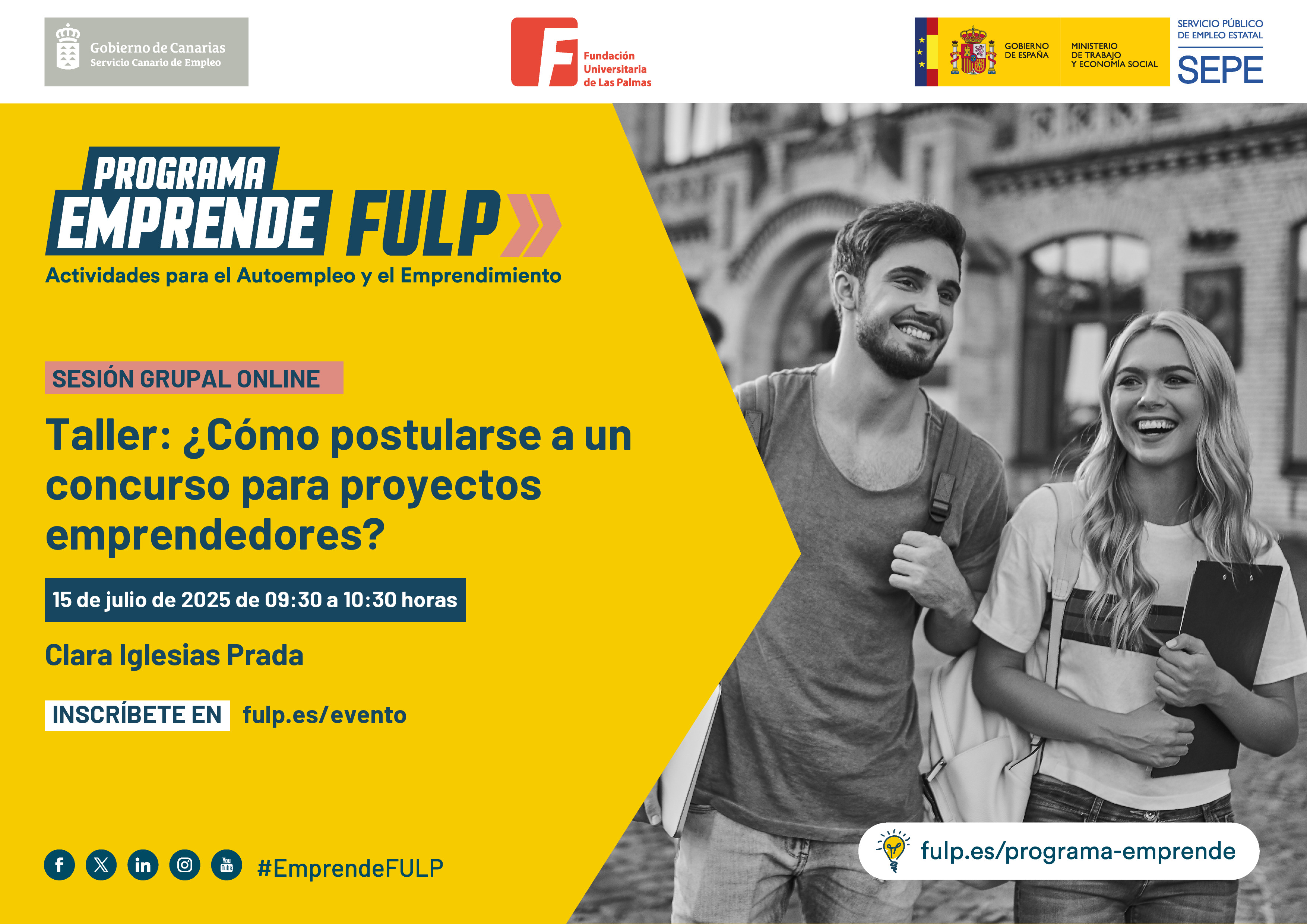 Taller: ¿Cómo postularse a un concurso para proyectos emprendedores?