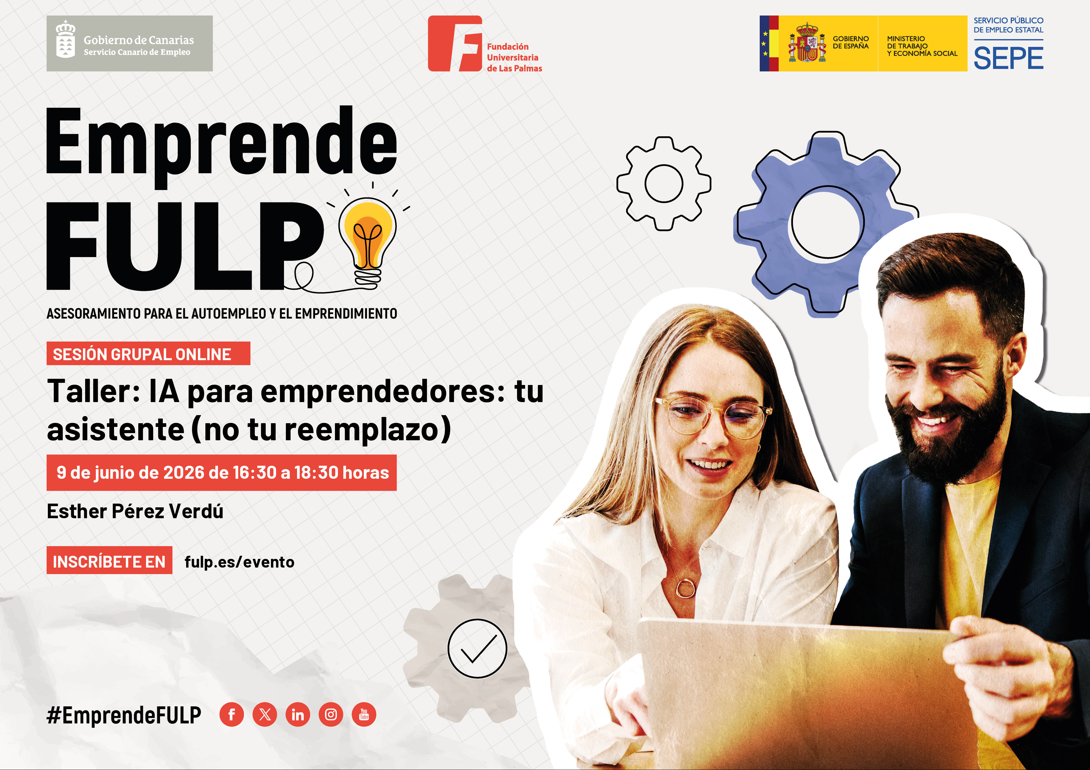 Taller: IA para emprendedores: tu asistente (no tu reemplazo)
